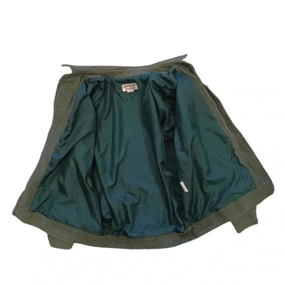 London  Fog Vintage Green Corduroy Jacket Size 14-M - Picture 6 of 12